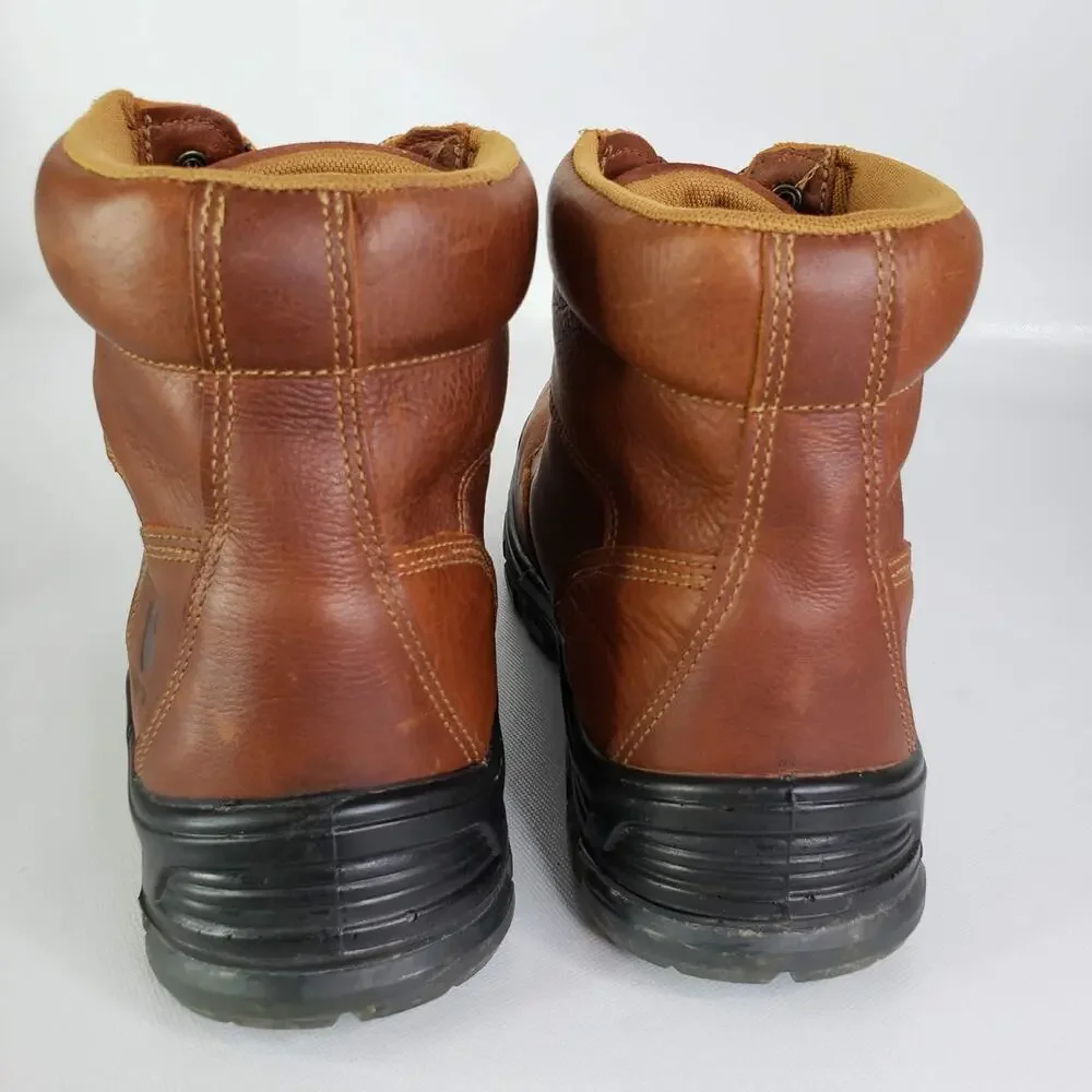 Carhartt Work Boots 6-inch Waterproof Comp Toe Mens Size 14 M Brown Leather
